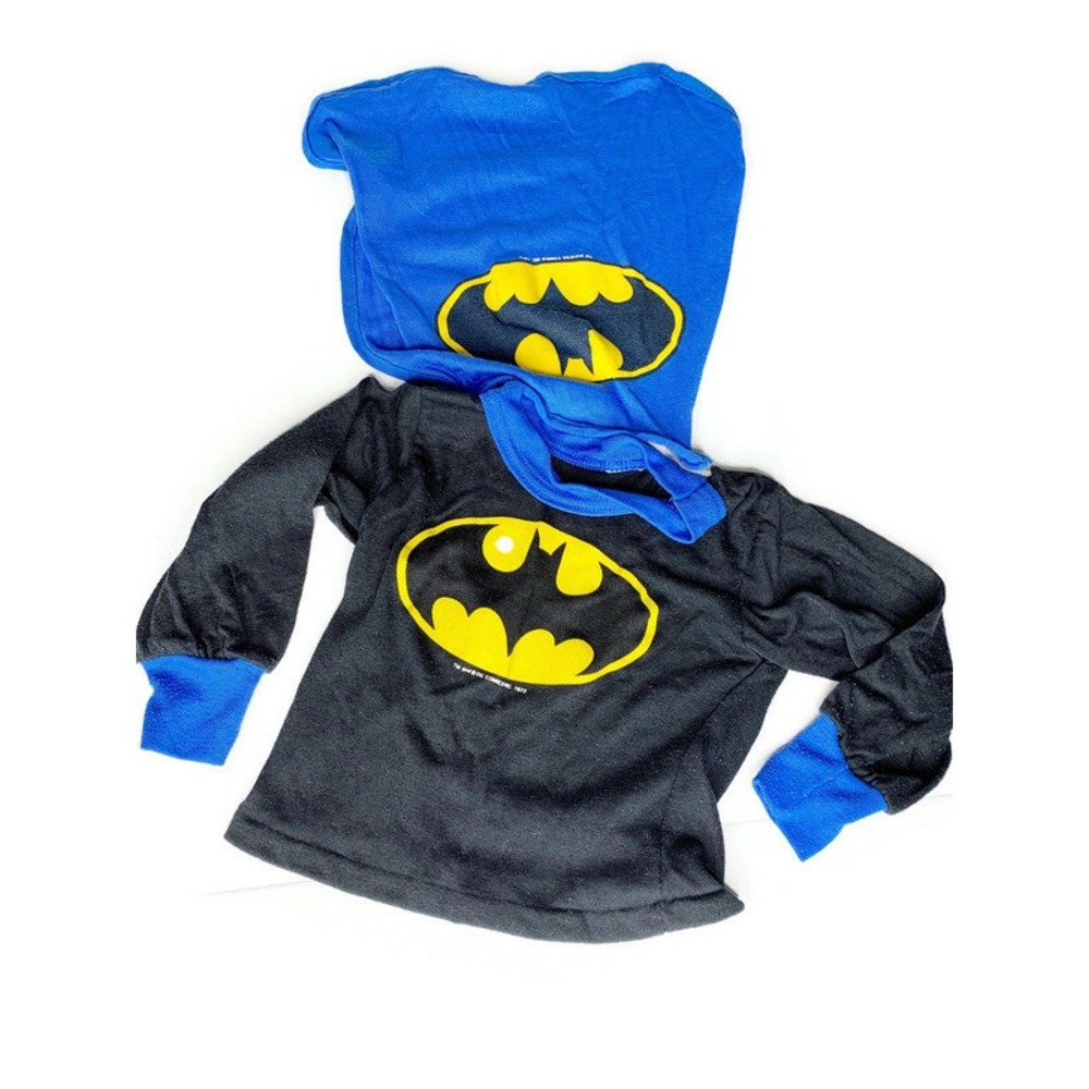 Vintage 1972 DC Comics Batman Size 3T Long Sleeve Shirt Cape Kids Top Costume